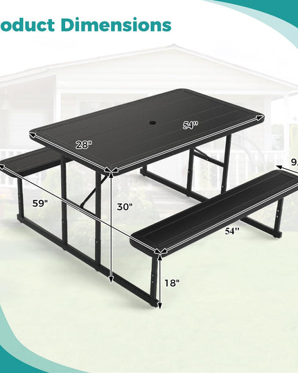 Giantex Picnic Table Bench Set for 4 People
