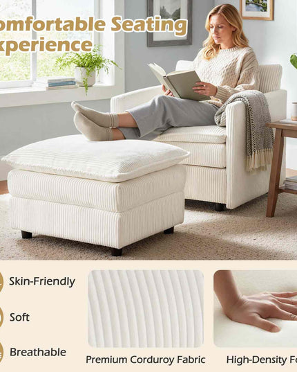 Fauteuil d'appoint surdimensionné Giantex avec ottoman pour chambre, salon et appartement