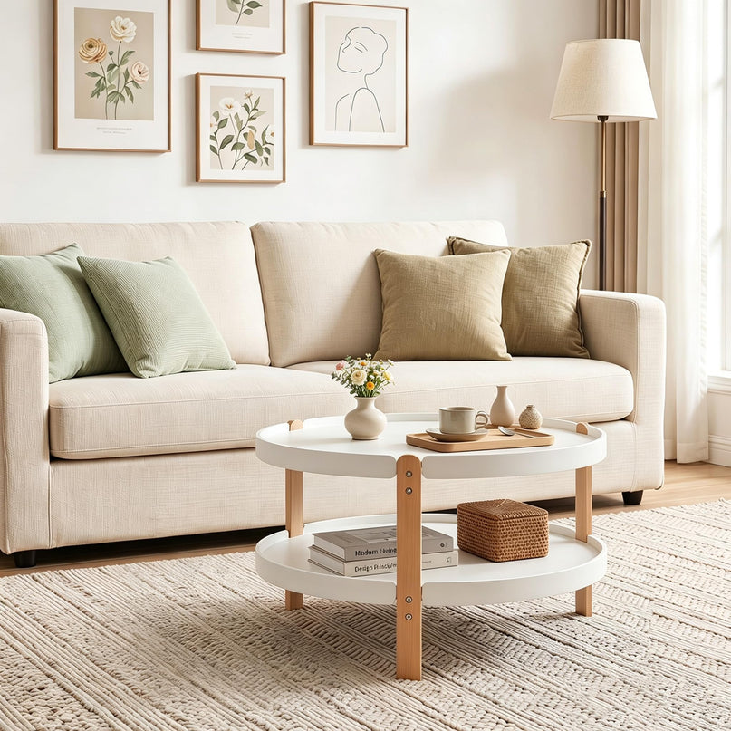 GIANTEX 23.5" 2-Tier Coffee Table with Storage