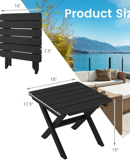 Giantex Outdoor Folding Side Table - Foldable Weather-Resistant HDPE Adirondack Table