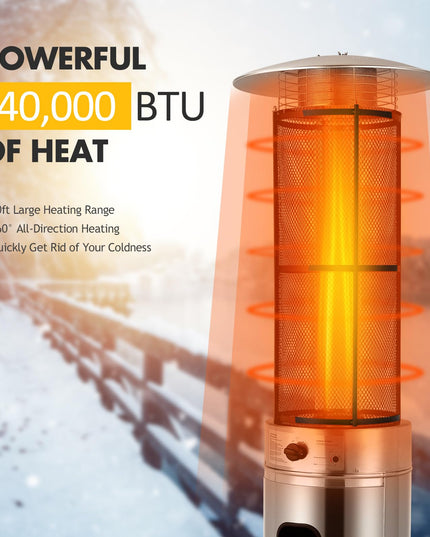 Giantex Outdoor Propane Patio Heaters Floor-Standing Round W/Dancing Flame