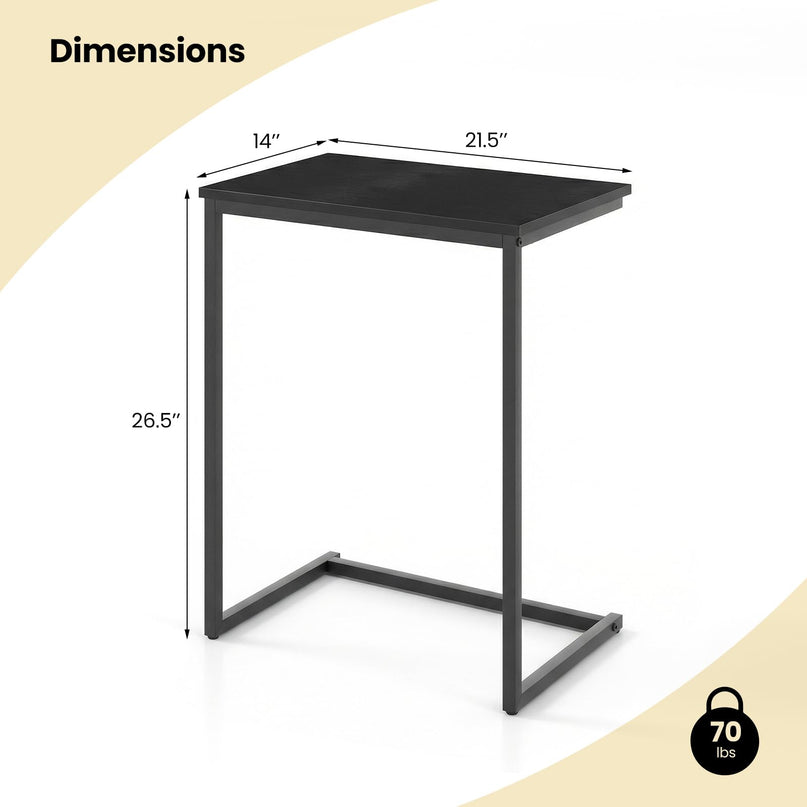 Giantex 26.5"  C Shaped End Table for Living Room