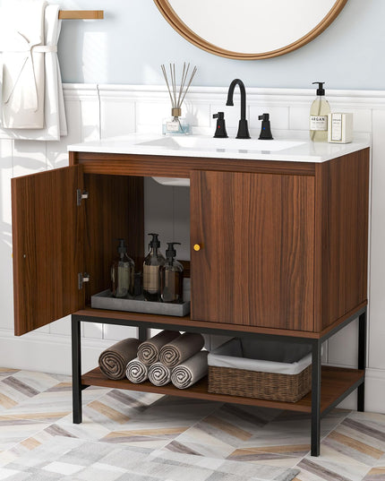 Giantex Bathroom Vanity with Sink Combo - 31" Bathroom Cabinet with Doors