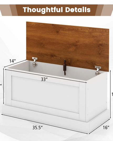 Giantex Storage Bench, 35.5” Storage Trunk with Safety Metal Hinge