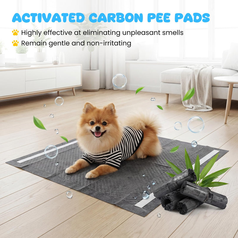 Giantex 150-Pack 24" x 24" Charcoal Dog Pee Pads for Small & Medium Dogs