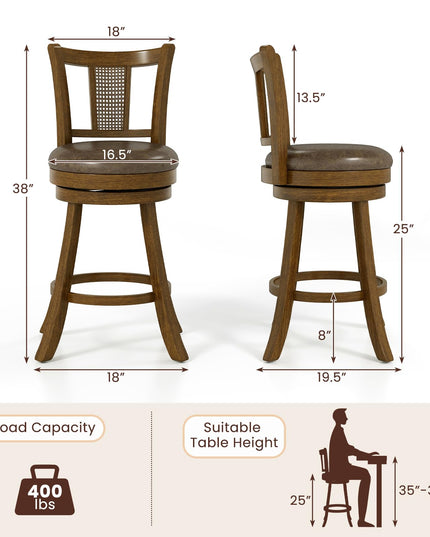 Giantex 25"/30" Bar Stools Set of 2/4 for Kitchen Island Dining Room Pub