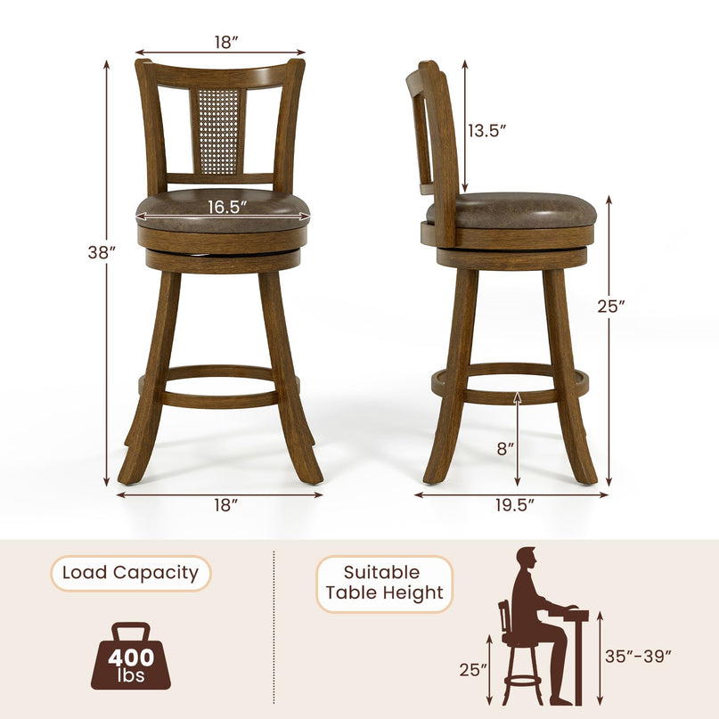 Giantex 25"/30" Bar Stools Set of 2/4 for Kitchen Island Dining Room Pub