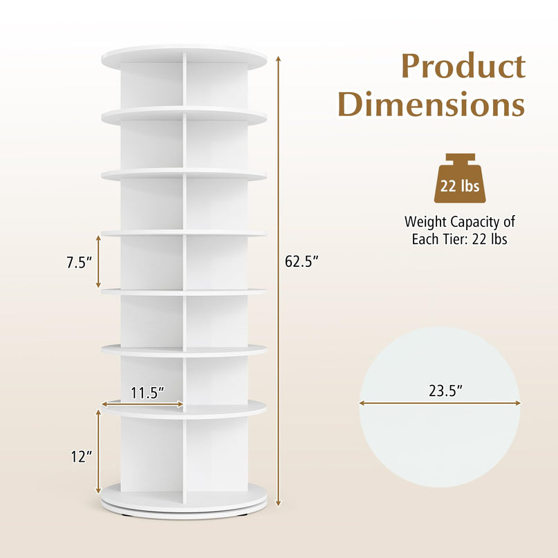 Giantex 7 Tier Rotating Shoe Rack Tower
