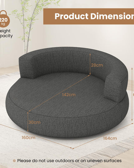 Canapé rond gonflable Giantex avec grande zone de couchage et accoudoirs larges, fauteuil de relaxation.