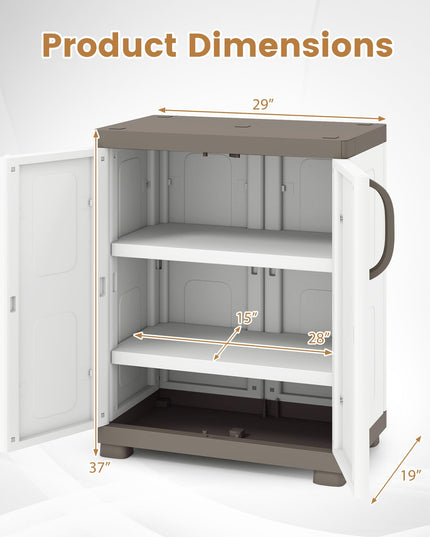Giantex Storage Cabinet with 2 Doors and Adjustable Shelves(Wide-29"x19"x37")