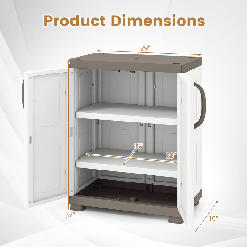 Giantex Storage Cabinet with 2 Doors and Adjustable Shelves(Wide-29"x19"x37")