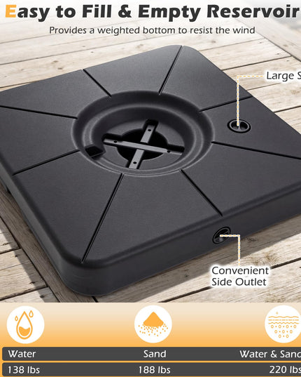 Giantex Fillable Cantilever Umbrella Base 220 LBS Weighted Offset Patio Umbrella Stand