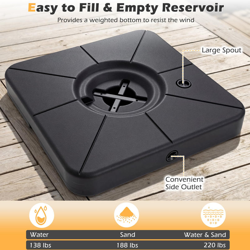 Giantex Fillable Cantilever Umbrella Base 220 LBS Weighted Offset Patio Umbrella Stand