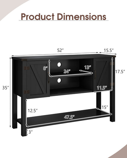 Giantex Buffet Sideboard, Farmhouse Wood Cupboard w/ 2 Storage Cabinets & 2-Tier Open Shelf
