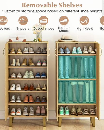 Giantex Shoe Cabinet with Removable Shelves for Living Room