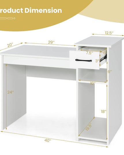 Giantex White Computer Desk