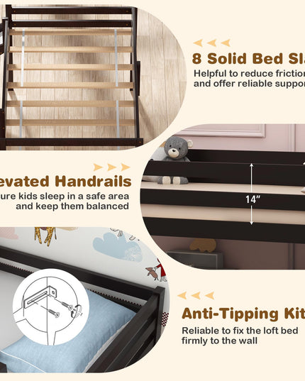 Giantex Loft Bed with Slide