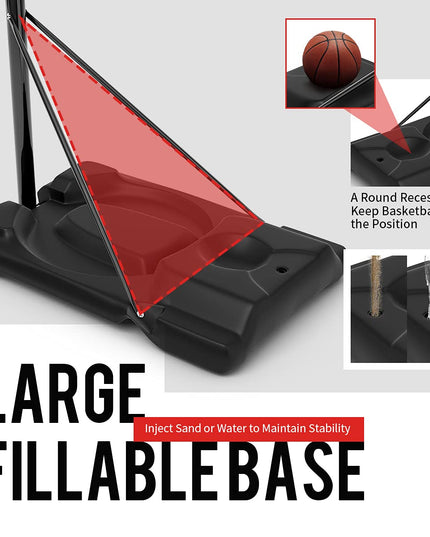 Giantex Portable Basketball Hoop, Height Adjustable 8.5-10 Ft with 39 Inch Backboard, Sandbag