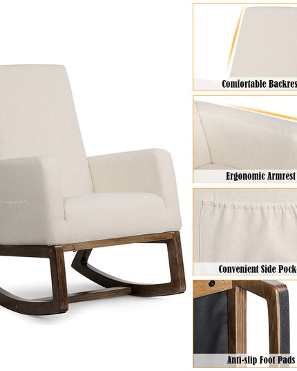 Giantex Rocking Chair Upholstered Living Room Chair