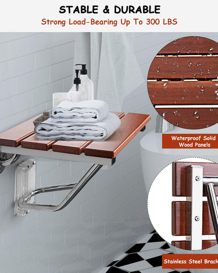 15" Folding Shower Seat Bench300lb Capacity for Senior