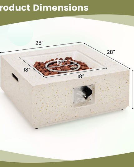 Giantex Patio Fire Pit Table - 40,000 BTU Terrazzo Propane Gas Fire Table
