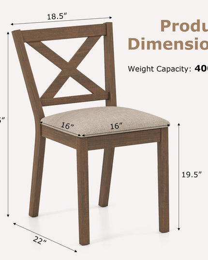 Giantex Wooden Dining Chairs Set of 2/4 with Rubber Wood Legs