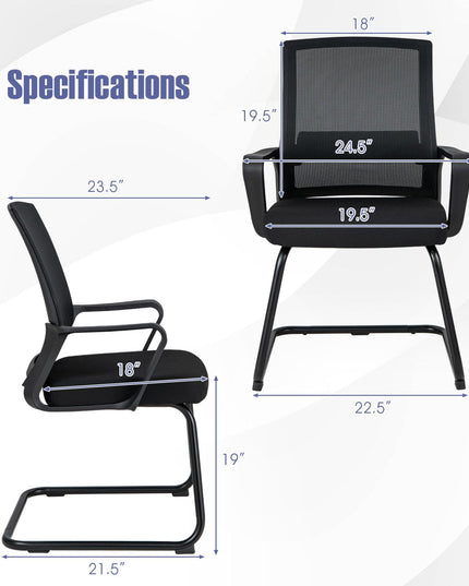 Giantex Office Guest Chair, Office Guest Conference Chair w/Lumbar Support Ergonomic Backrest