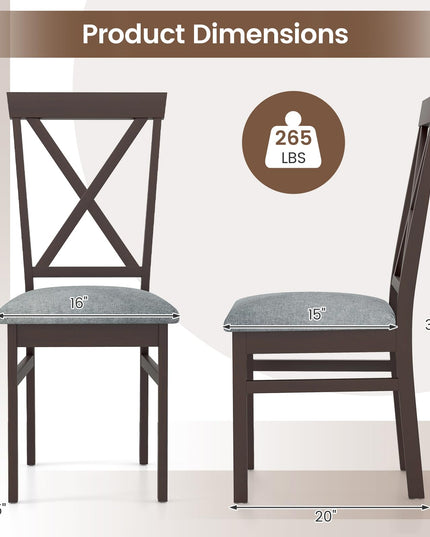 Giantex Wooden Dining Chairs Set for Dining Living Room Home