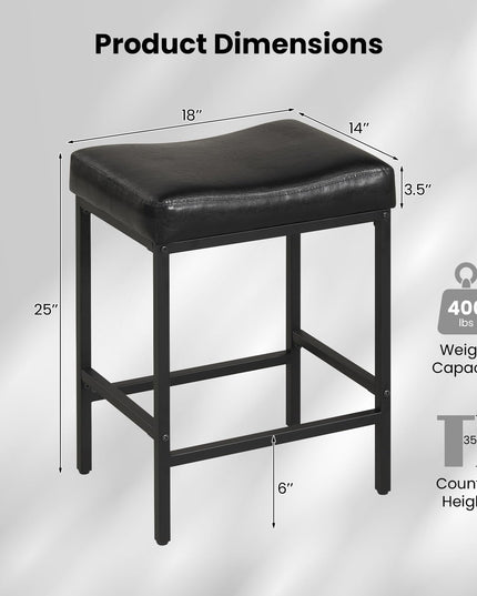 Chaises de bar Giantex de 25 pouces à hauteur de comptoir pour îlot de cuisine avec pieds en métal