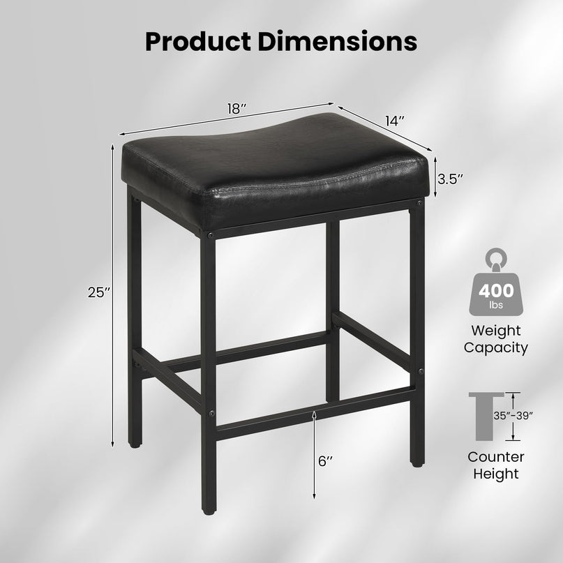Chaises de bar Giantex de 25 pouces à hauteur de comptoir pour îlot de cuisine avec pieds en métal