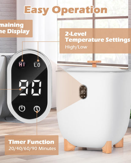 Giantex 25L Towel Warmer Bucket - Electric Towel Heater for Bathroom, 2 Temperature Settings, 20-60 Timer