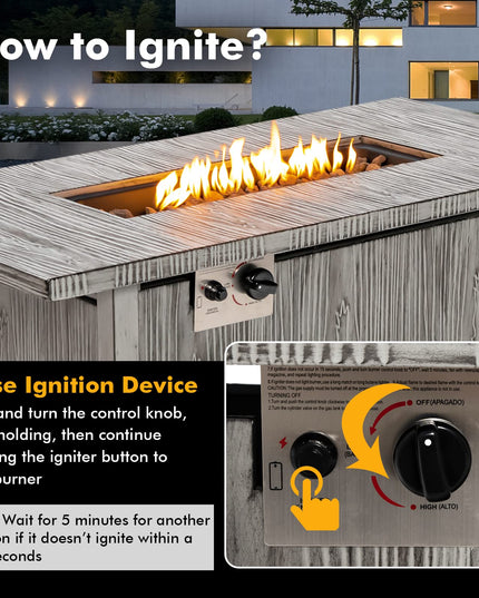 Giantex Outdoor Fire Pit Table - 43 Inch Propane Fire Pit