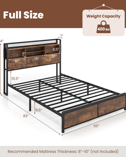 Giantex Bed Frame with Storage Headboard