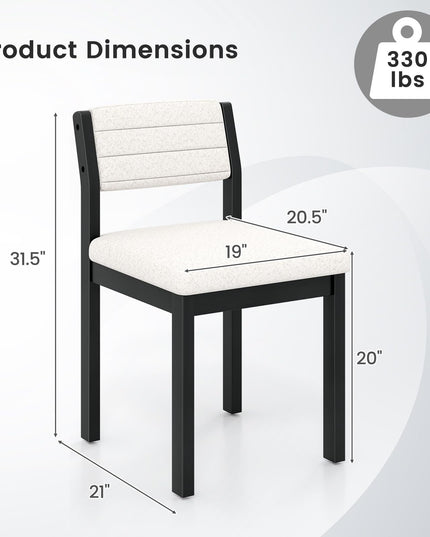 Giantex Sherpa Kitchen Chairs with Wood Frame & Padded Seat