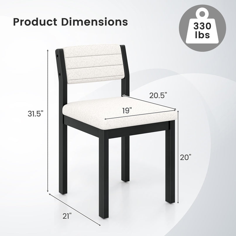 Giantex Sherpa Kitchen Chairs with Wood Frame & Padded Seat