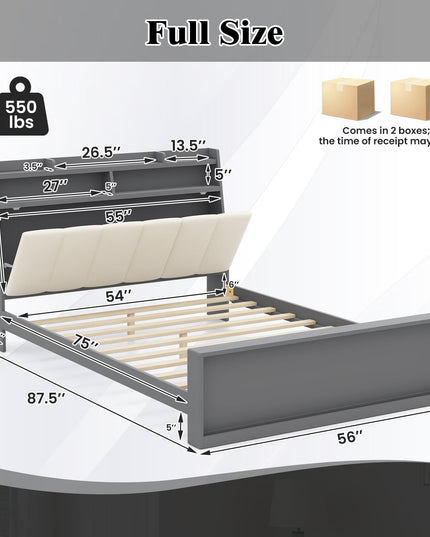 Giantex Full Size Bed Frame with Storage