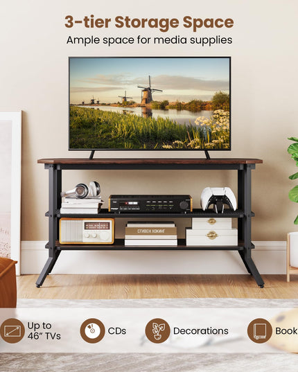Giantex TV Stand 3 Tier Industrial Entertainment Center