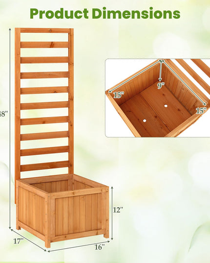 Jardinière surélevée en bois avec treillis Giantex pour l'extérieur