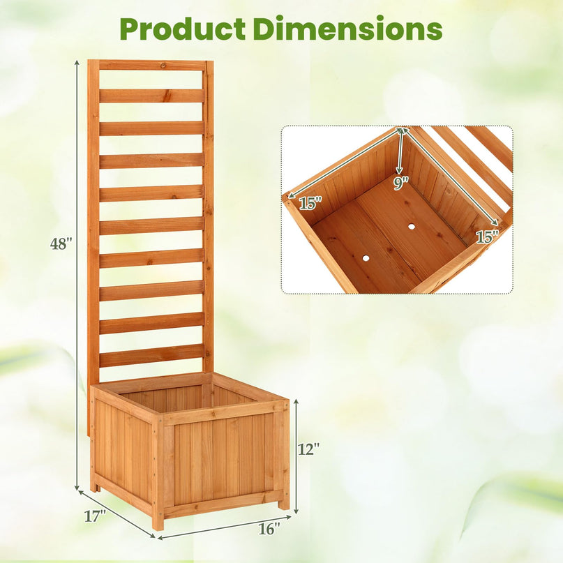 Jardinière surélevée en bois avec treillis Giantex pour l'extérieur