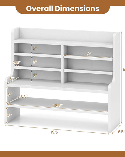 Giantex 19.5" Wooden 6 Tier Storage Rack with 2 Removable Shelves