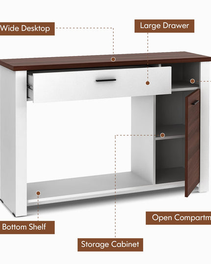 Giantex Console Table 48 Inch Sofa Side Table with Drawer and Cabinet, Entryway Table