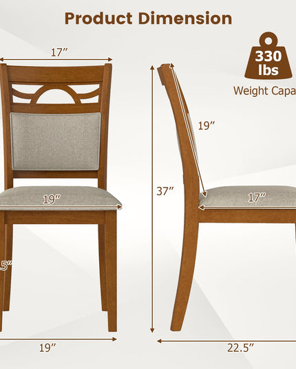 Chaises de salle à manger en bois Giantex de style ferme avec dossiers confortables pour salle à manger ou restaurant