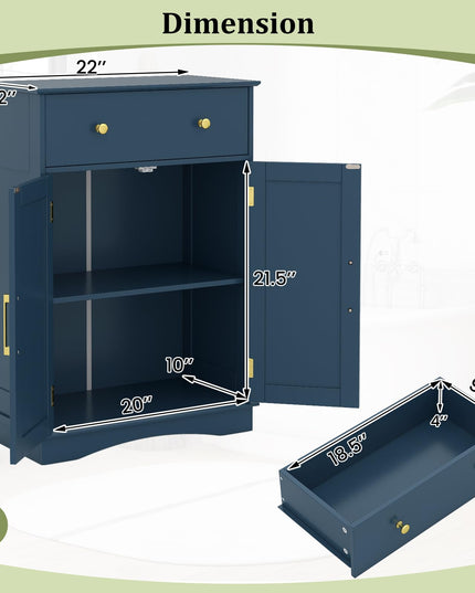 Giantex Bathroom Storage Cabinet with Drawers & Doors