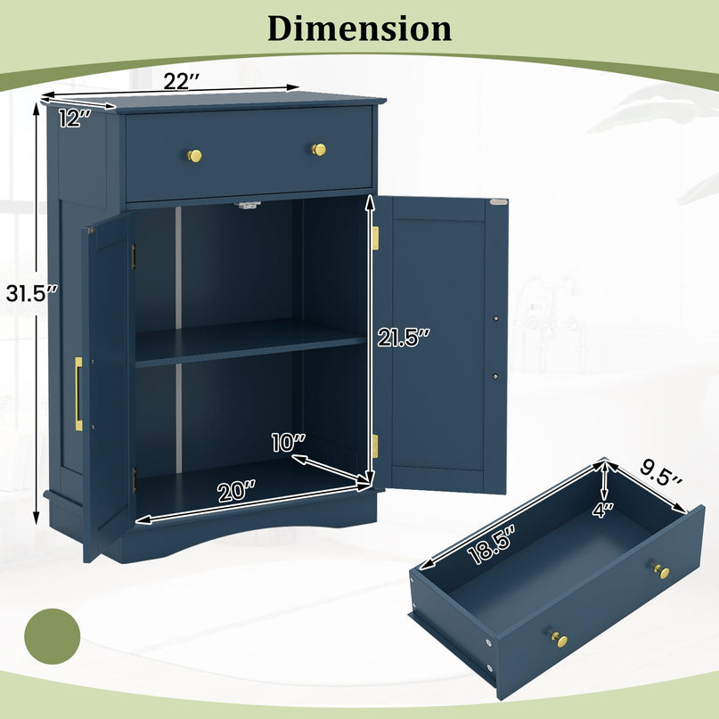 Giantex Bathroom Storage Cabinet with Drawers & Doors
