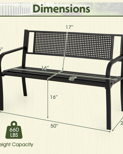 Giantex 660lbs Garden Bench with Backrest for Patio