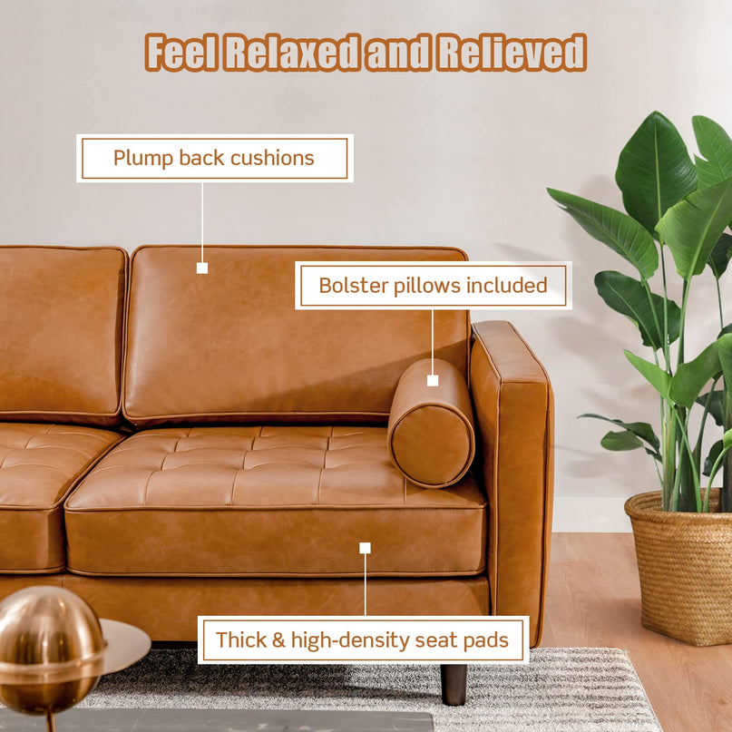 Giantex Sectional Sofa Couch with Chaise Lounge, L-Shaped 3-Seat Sofa Sleeper