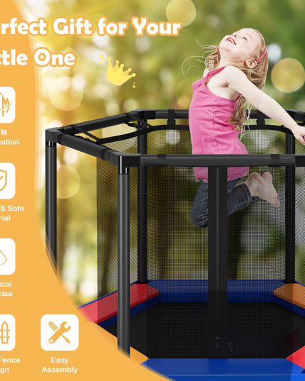 Outdoor Indoor Mini Recreational Round Trampoline -  Giantex