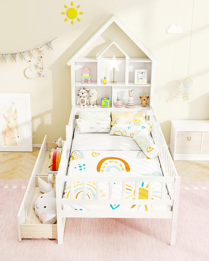 Giantex Twin House Bed with 2 Storage Drawers