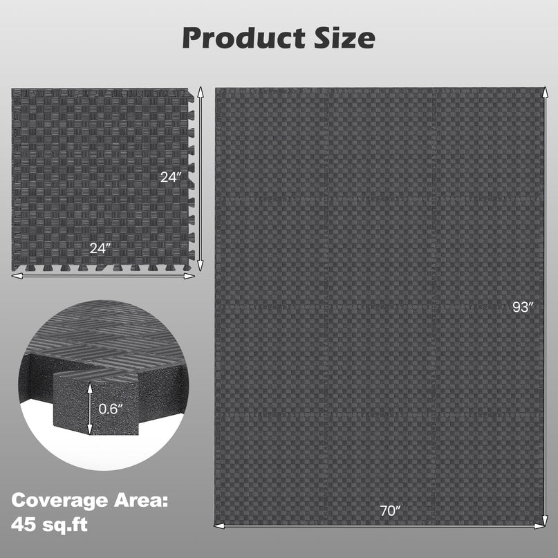GIANTEX 24" x 24" 12/18/24/36 PCS Interlocking EVA Foam Floor Tiles