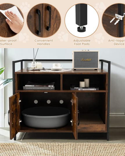 Cat Litter Box Enclosure - Giantex